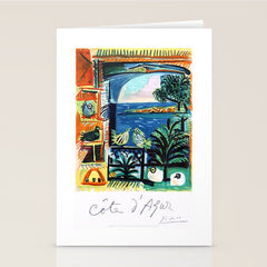 1962 Picasso COTE D'AZUR French Riviera Travel Poster Stationery Card
