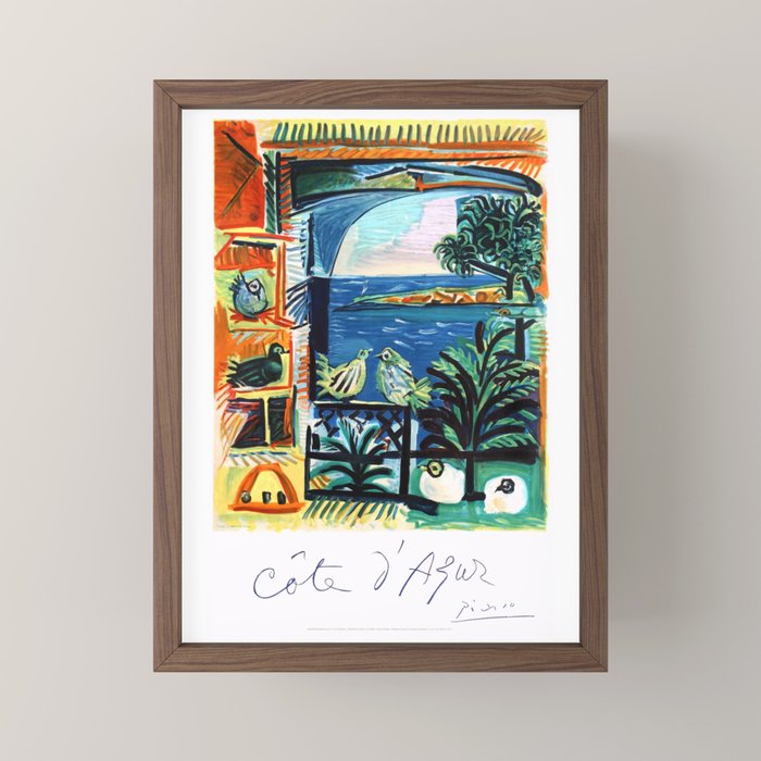 1962 Picasso COTE D'AZUR French Riviera Travel Poster Mini Art Print