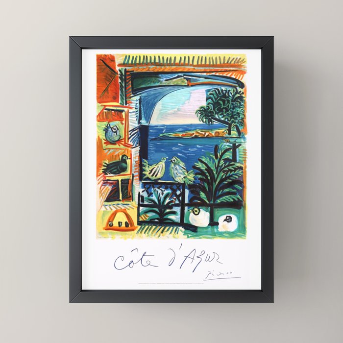 1962 Picasso COTE D'AZUR French Riviera Travel Poster Mini Art Print