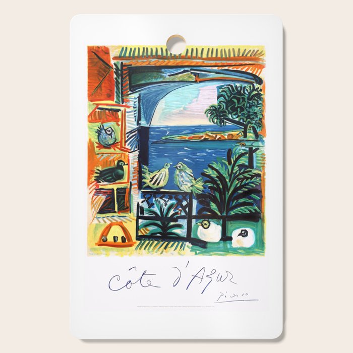 1962 Picasso COTE D'AZUR French Riviera Travel Poster Cutting Board