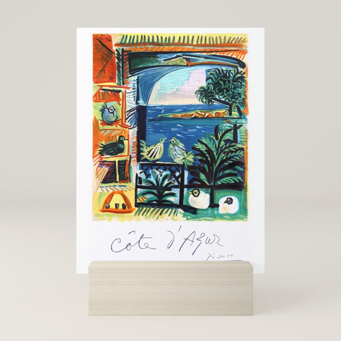 1962 Picasso COTE D'AZUR French Riviera Travel Poster Mini Art Print