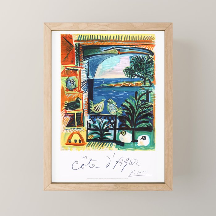 1962 Picasso COTE D'AZUR French Riviera Travel Poster Mini Art Print