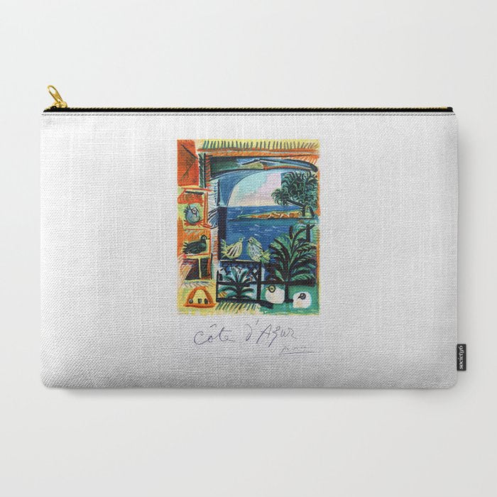 1962 Picasso COTE D'AZUR French Riviera Travel Poster Carry All Pouch