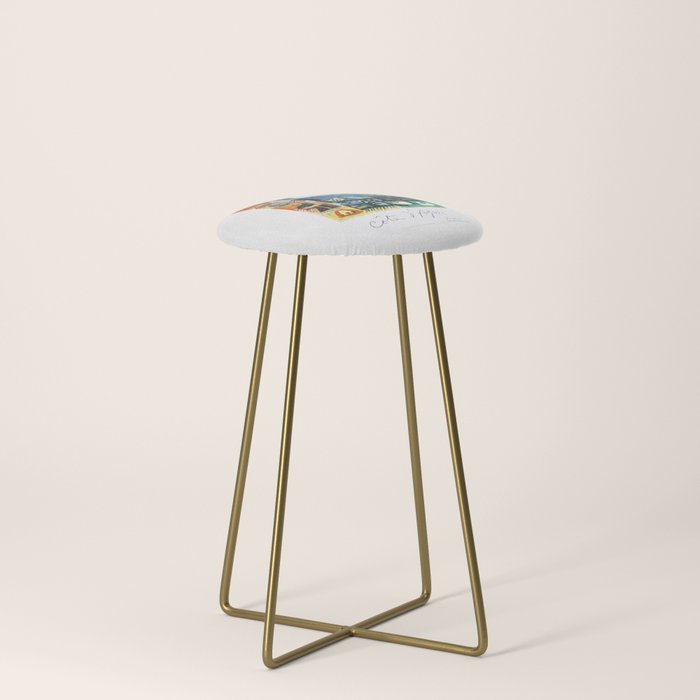 1962 Picasso COTE D'AZUR French Riviera Travel Poster Stool