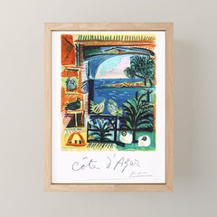 1962 Picasso COTE D'AZUR French Riviera Travel Poster Mini Art Print