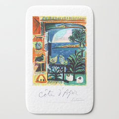 1962 Picasso COTE D'AZUR French Riviera Travel Poster Bath Mat