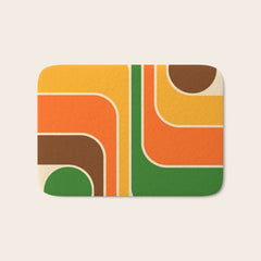 1970s Retro Vintage Style Geometric Design 743 Scandi Bath Mat