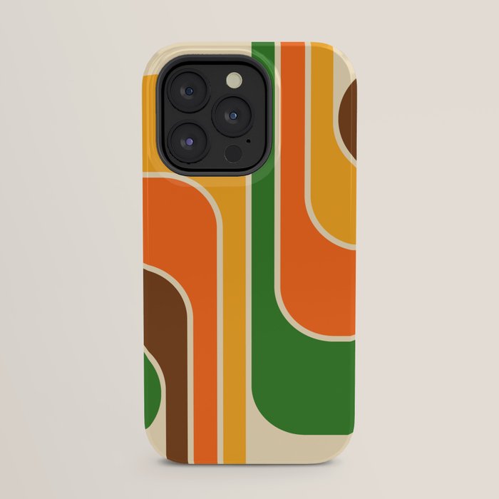 1970s Retro Vintage Style Geometric Design 743 Scandi iPhone Case