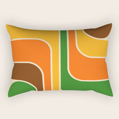 1970s Retro Vintage Style Geometric Design 743 Scandi Rectangular Pillow