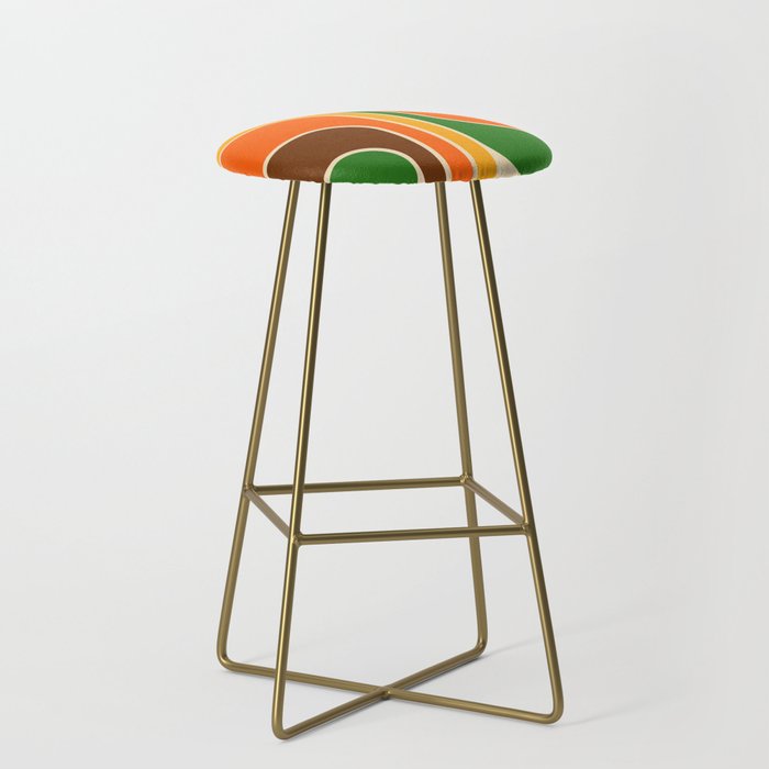 1970s Retro Vintage Style Geometric Design 743 Scandi Stool