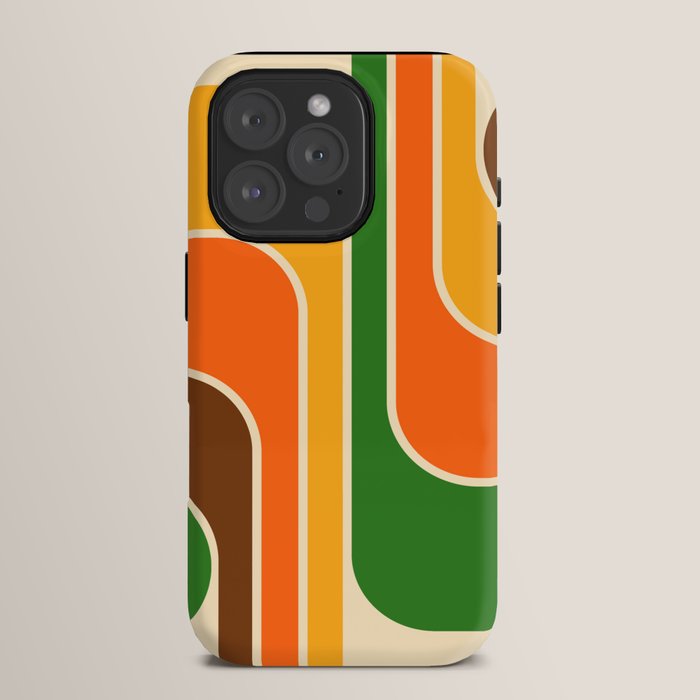 1970s Retro Vintage Style Geometric Design 743 Scandi iPhone Case