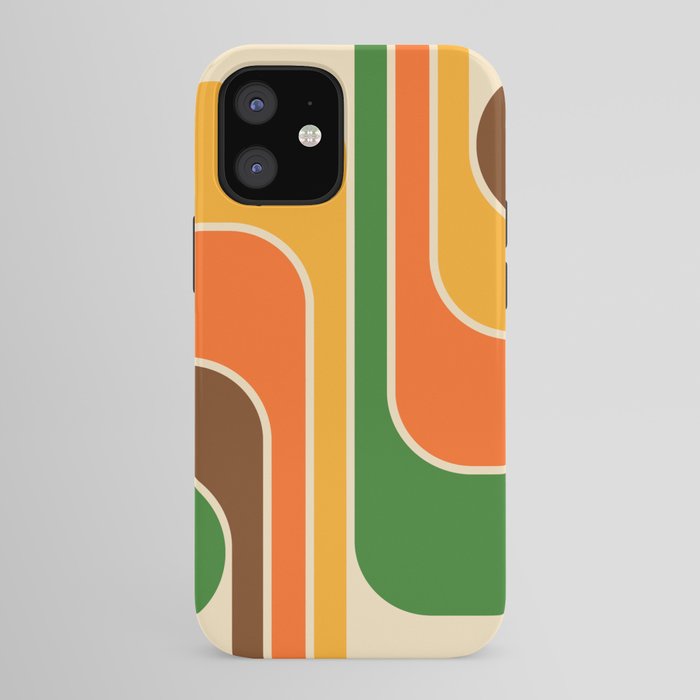 1970s Retro Vintage Style Geometric Design 743 Scandi iPhone Case