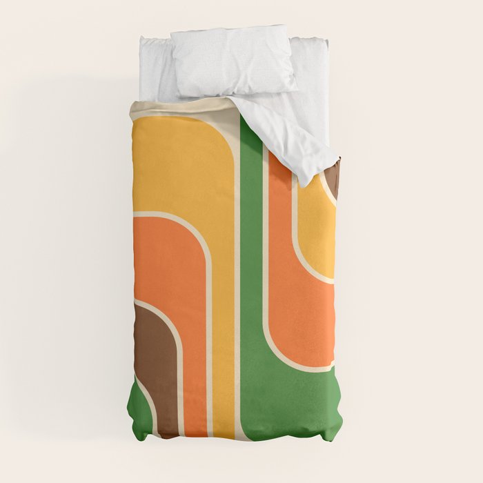 1970s Retro Vintage Style Geometric Design 743 Scandi Duvet Cover