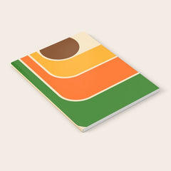 1970s Retro Vintage Style Geometric Design 743 Scandi Notebook