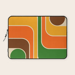 1970s Retro Vintage Style Geometric Design 743 Scandi Laptop Sleeve