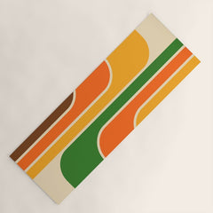 1970s Retro Vintage Style Geometric Design 743 Scandi Yoga Mat