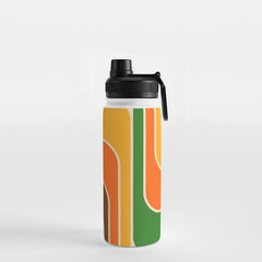 1970s Retro Vintage Style Geometric Design 743 Scandi Water Bottle