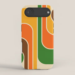 1970s Retro Vintage Style Geometric Design 743 Scandi iPhone Case
