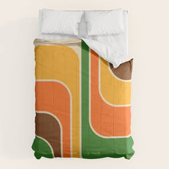 1970s Retro Vintage Style Geometric Design 743 Scandi Comforter