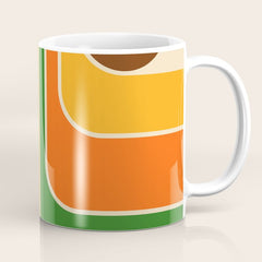 1970s Retro Vintage Style Geometric Design 743 Scandi Coffee Mug