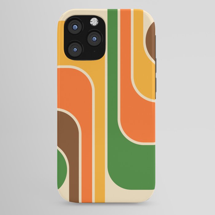 1970s Retro Vintage Style Geometric Design 743 Scandi iPhone Case