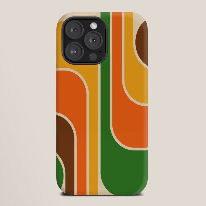 1970s Retro Vintage Style Geometric Design 743 Scandi iPhone Case