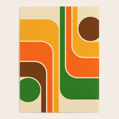 1970s Retro Vintage Style Geometric Design 743 Scandi Poster