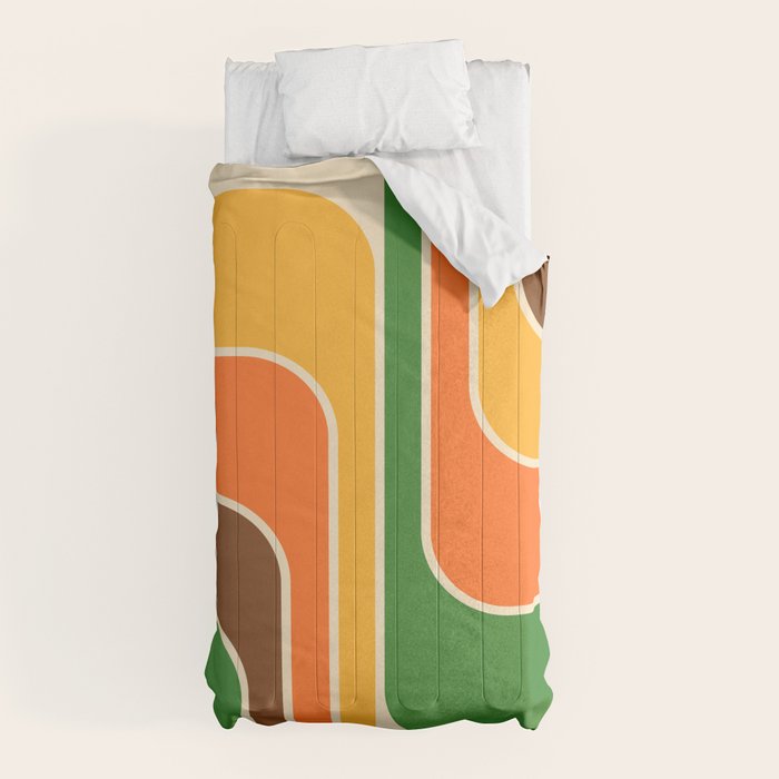 1970s Retro Vintage Style Geometric Design 743 Scandi Comforter