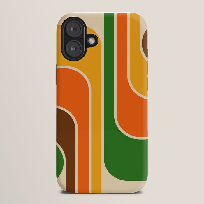1970s Retro Vintage Style Geometric Design 743 Scandi iPhone Case
