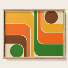 1970s Retro Vintage Style Geometric Design 743 Scandi Serving Tray