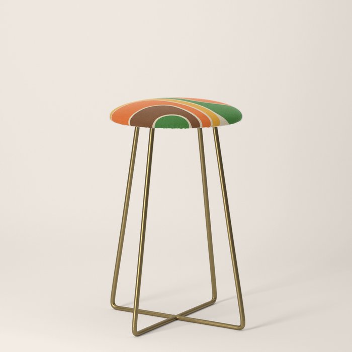 1970s Retro Vintage Style Geometric Design 743 Scandi Stool