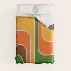 1970s Retro Vintage Style Geometric Design 743 Scandi Duvet Cover
