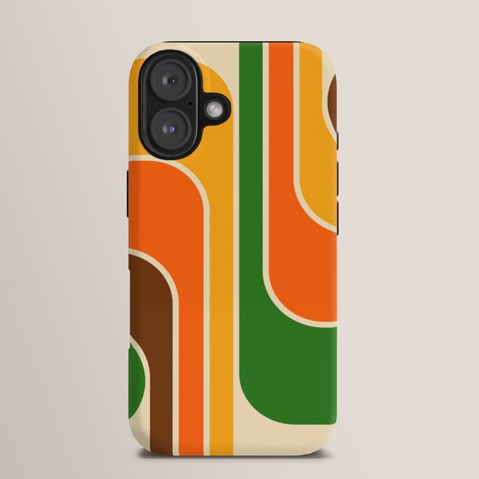 1970s Retro Vintage Style Geometric Design 743 Scandi iPhone Case