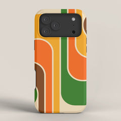 1970s Retro Vintage Style Geometric Design 743 Scandi iPhone Case