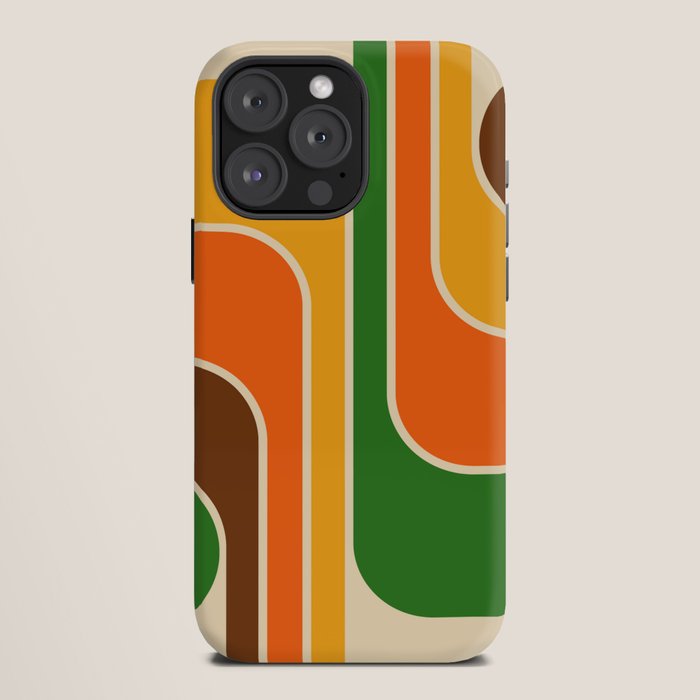 1970s Retro Vintage Style Geometric Design 743 Scandi iPhone Case