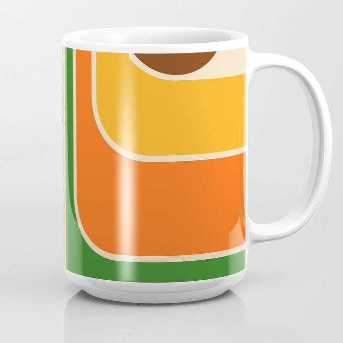 1970s Retro Vintage Style Geometric Design 743 Scandi Coffee Mug