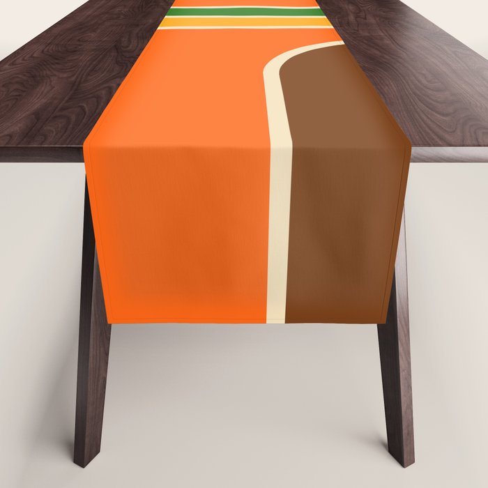 1970s Retro Vintage Style Geometric Design 743 Scandi Table Runner