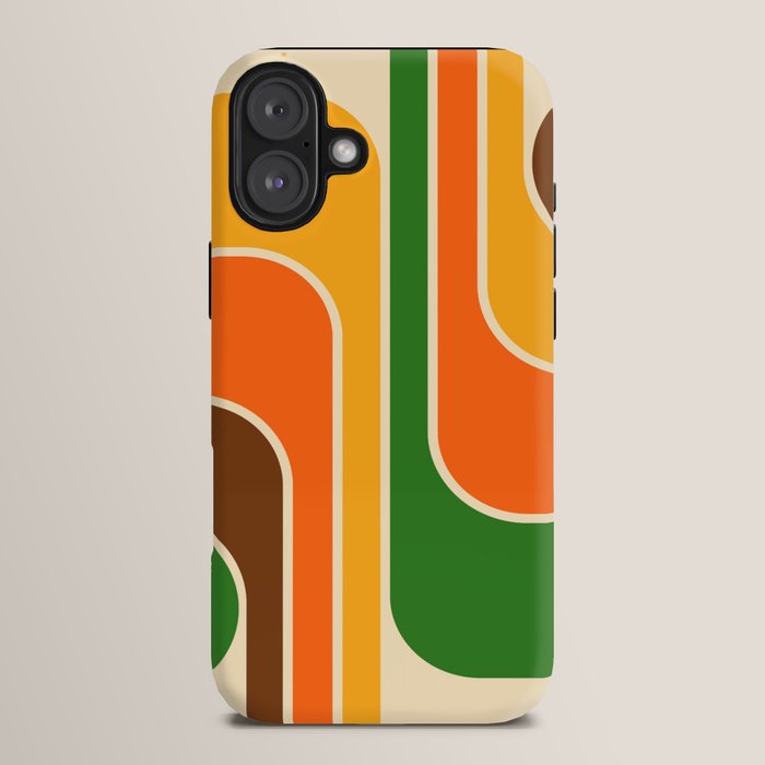 1970s Retro Vintage Style Geometric Design 743 Scandi iPhone Case