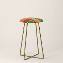 1970s Retro Vintage Style Geometric Design 743 Scandi Stool