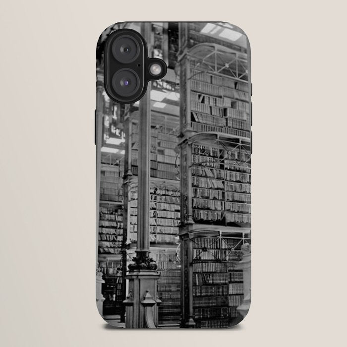 A Book Lover's Dream - Cincinnati Public Library black and white photographs / black and white photo iPhone Case