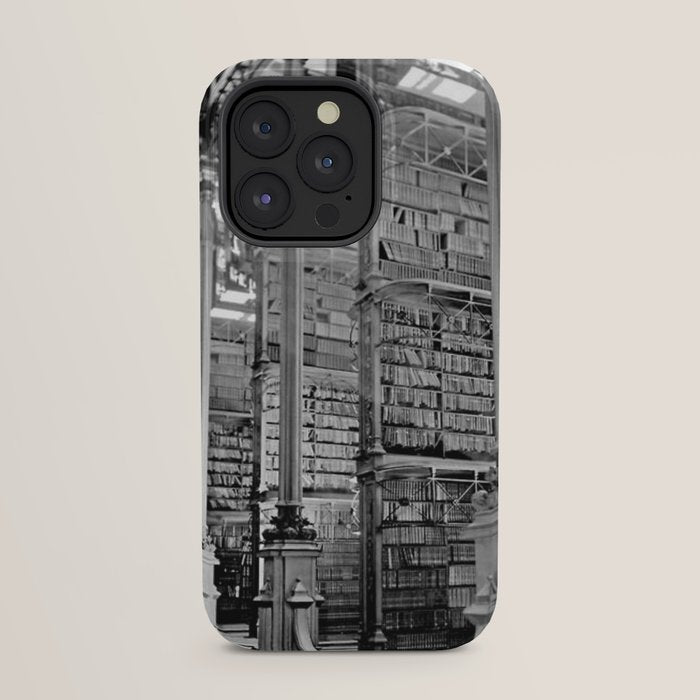 A Book Lover's Dream - Cincinnati Public Library black and white photographs / black and white photo iPhone Case