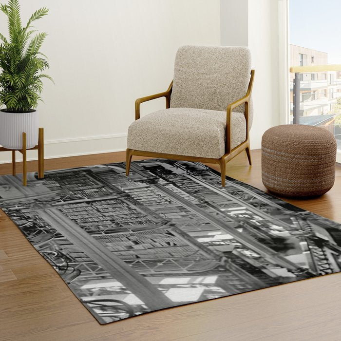 A Book Lover's Dream - Cincinnati Public Library black and white photographs / black and white photo Rug