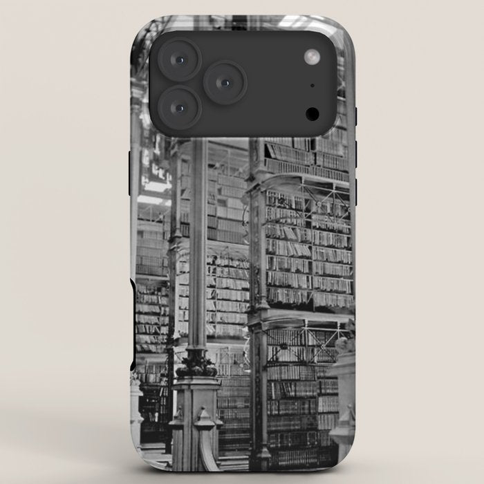 A Book Lover's Dream - Cincinnati Public Library black and white photographs / black and white photo iPhone Case
