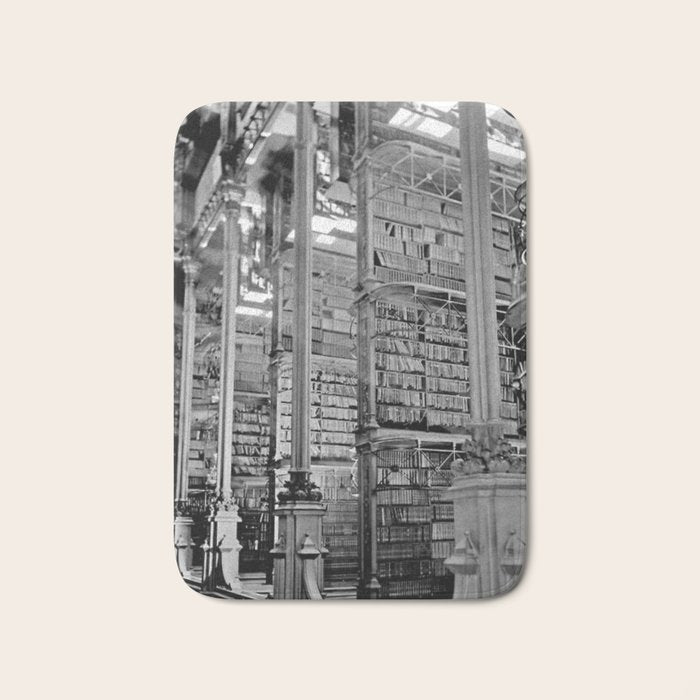 A Book Lover's Dream - Cincinnati Public Library black and white photographs / black and white photo Bath Mat