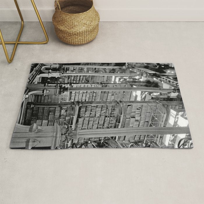 A Book Lover's Dream - Cincinnati Public Library black and white photographs / black and white photo Rug