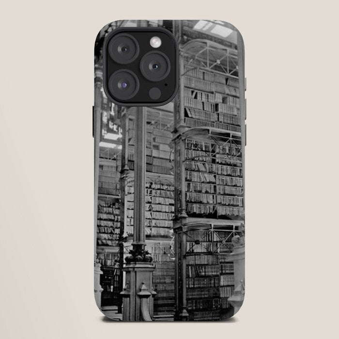 A Book Lover's Dream - Cincinnati Public Library black and white photographs / black and white photo iPhone Case