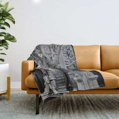 A Book Lover's Dream - Cincinnati Public Library black and white photographs / black and white photo Throw Blanket