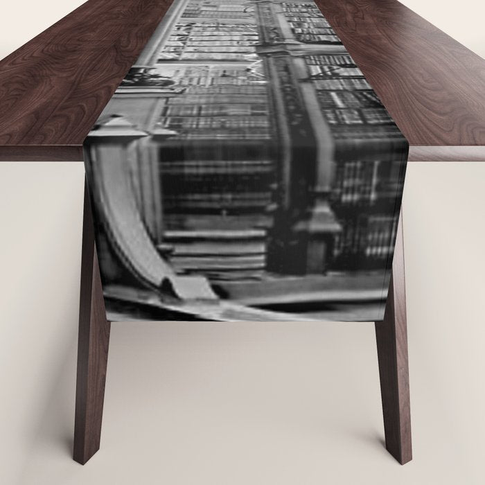 A Book Lover's Dream - Cincinnati Public Library black and white photographs / black and white photo Table Runner