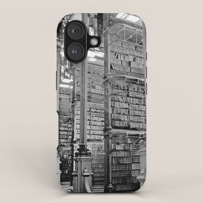 A Book Lover's Dream - Cincinnati Public Library black and white photographs / black and white photo iPhone Case