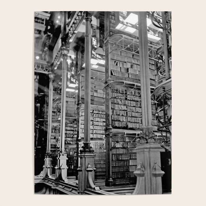 A Book Lover's Dream - Cincinnati Public Library black and white photographs / black and white photo Poster